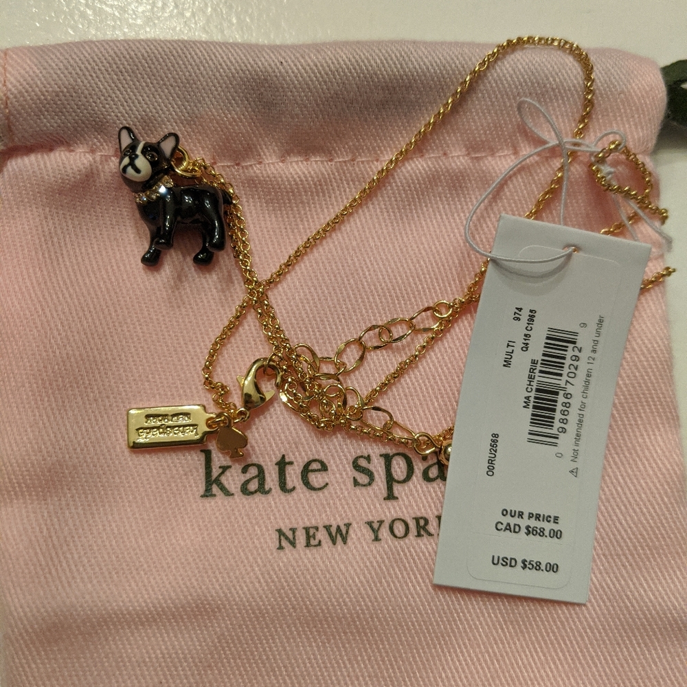 *NWT* ♠️Kate Spade bulldog necklace - Picture 6 of 7
